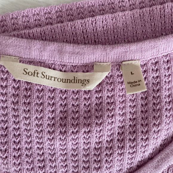 Soft Surroundings Womens Purple Loose Knit Silk Blend Sweater Size Large - Picture 7 of 8